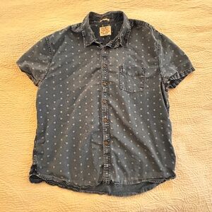 Lucky Brand Blue Patterned Short Sleeve Shirt XXL